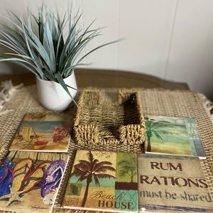 Paradise Wicker Coaster Set